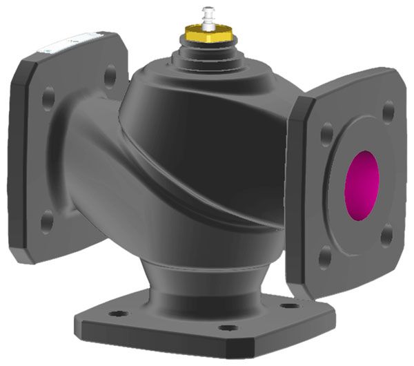 2-way flanged valve, PN 6 (el.)