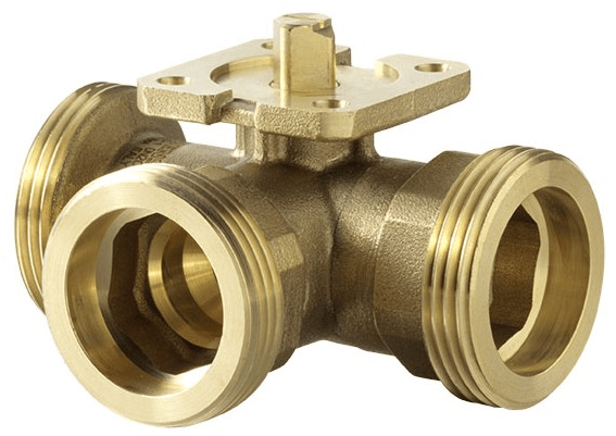 3-way regulating ball valve with male thread, PN 40